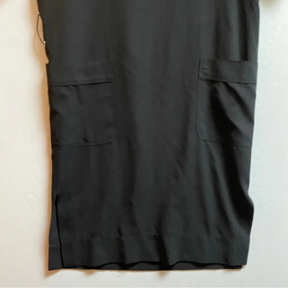 ARITZIA Babaton black short cuffed sleeves pockets slit mini tunic dress size M - Picture 3 of 13
